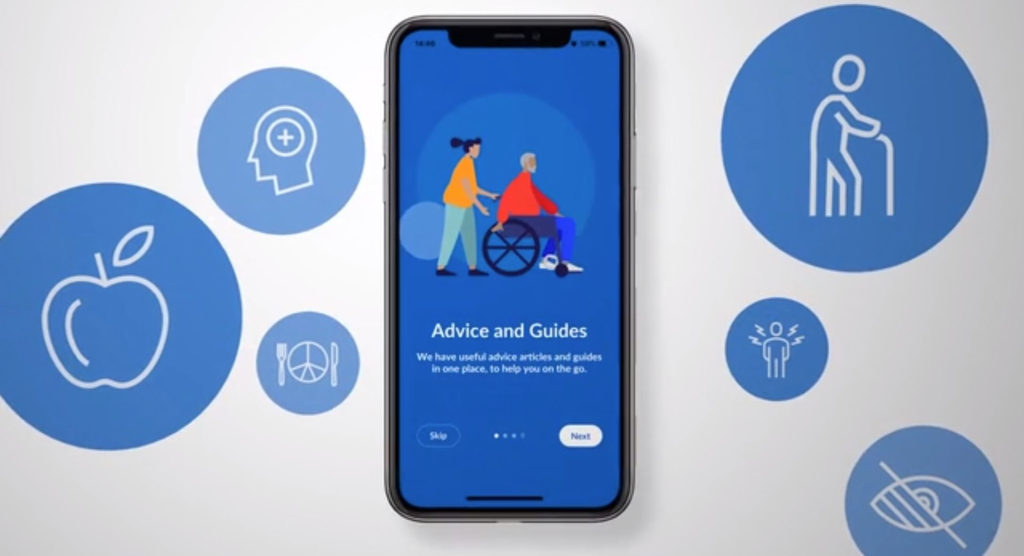 Screenshot of the NHS Carer app